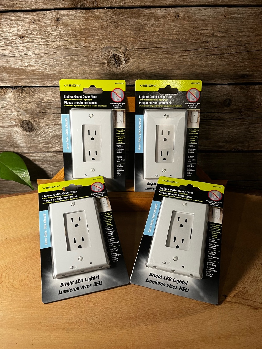 💡 4 PACK 💡VISION Night Light Outlet Cover - Brand NEW in package